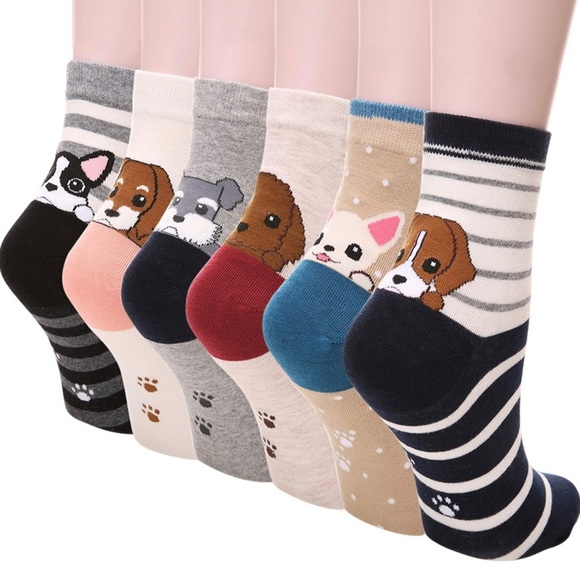 Other - Women Girl Cartoon Animal Cute Casual Cotton Novelty Crew socks. 6 pair
